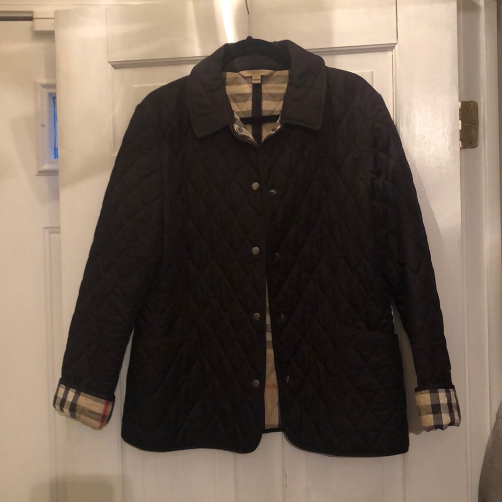 Burberry Brit quilted black jacket. Sz L